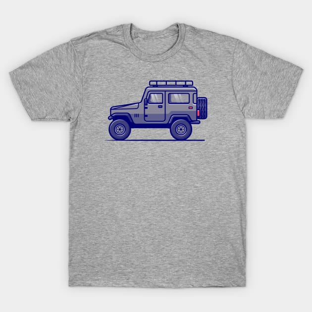 Off Road Car Cartoon Vector Icon Illustration T-Shirt by Catalyst Labs